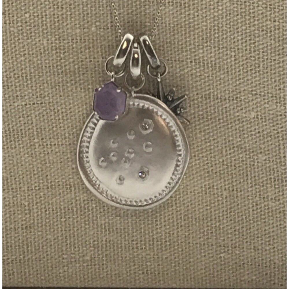 Kendra Scott Silver Aquarius Zodiac Horoscope Charm Necklace NWT